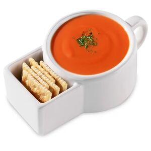 White Soup and Cracker Bowl